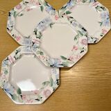 Octagonal Fiji Japan plates with sandstone flowers