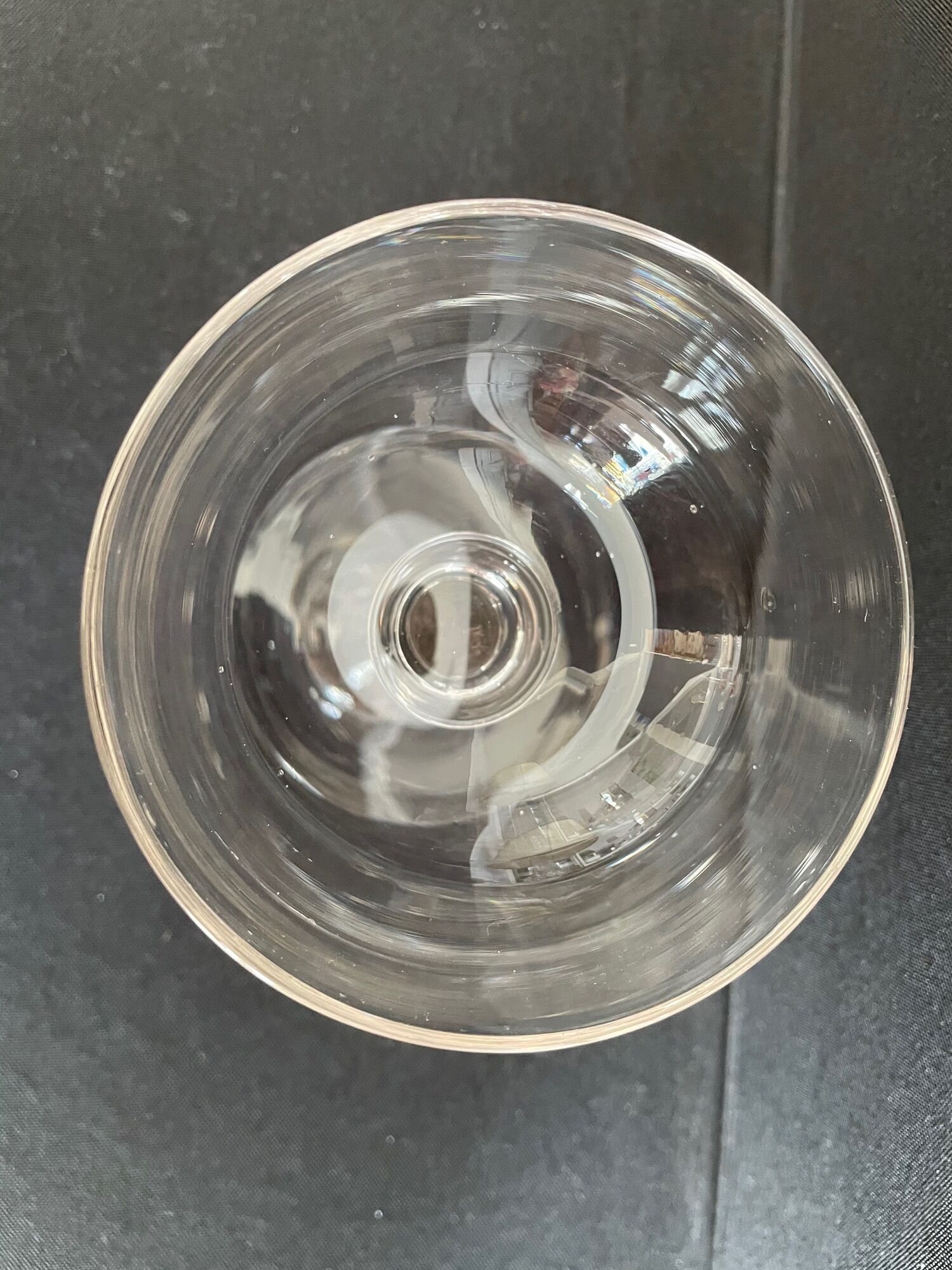 Lot de 6 coupes à champagne, Napoléon III, 1/2 cristal soufflé et taillé