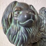 Pekingese dog, ceramic with bronze patina, 1960s