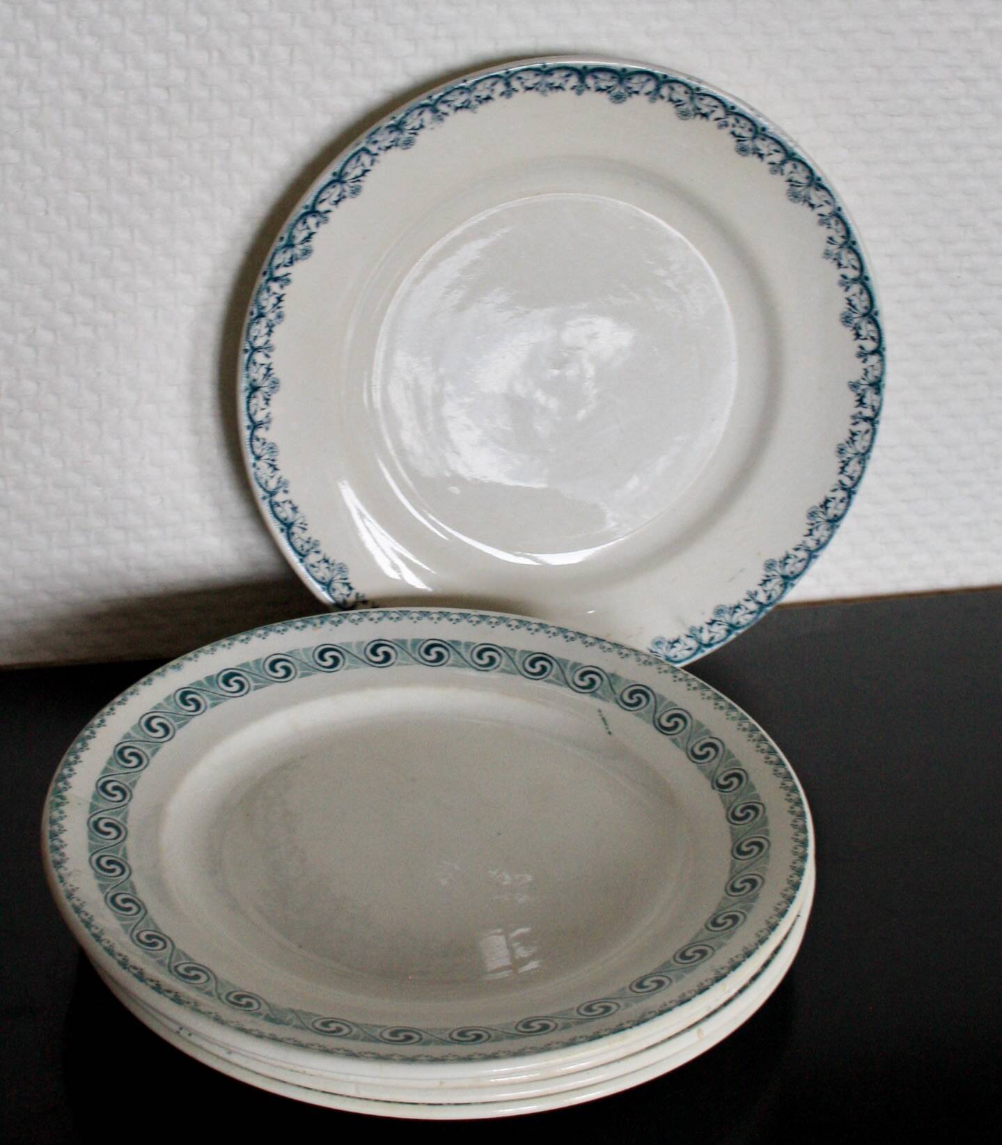 Set of 5 ironstone plates Moulin des Loups & Hamage