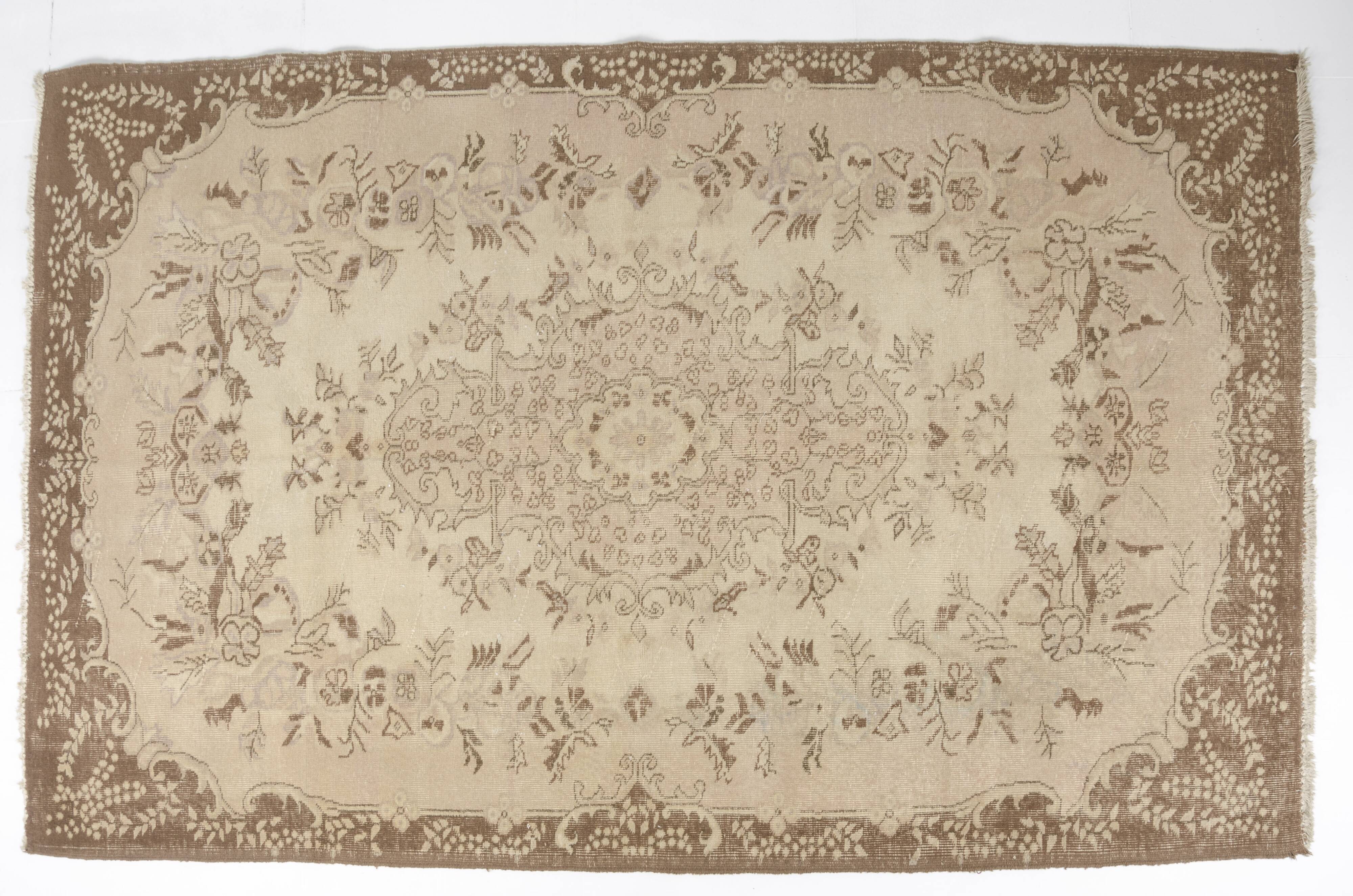 Beige Handknotted Oushak Rug sku 1105