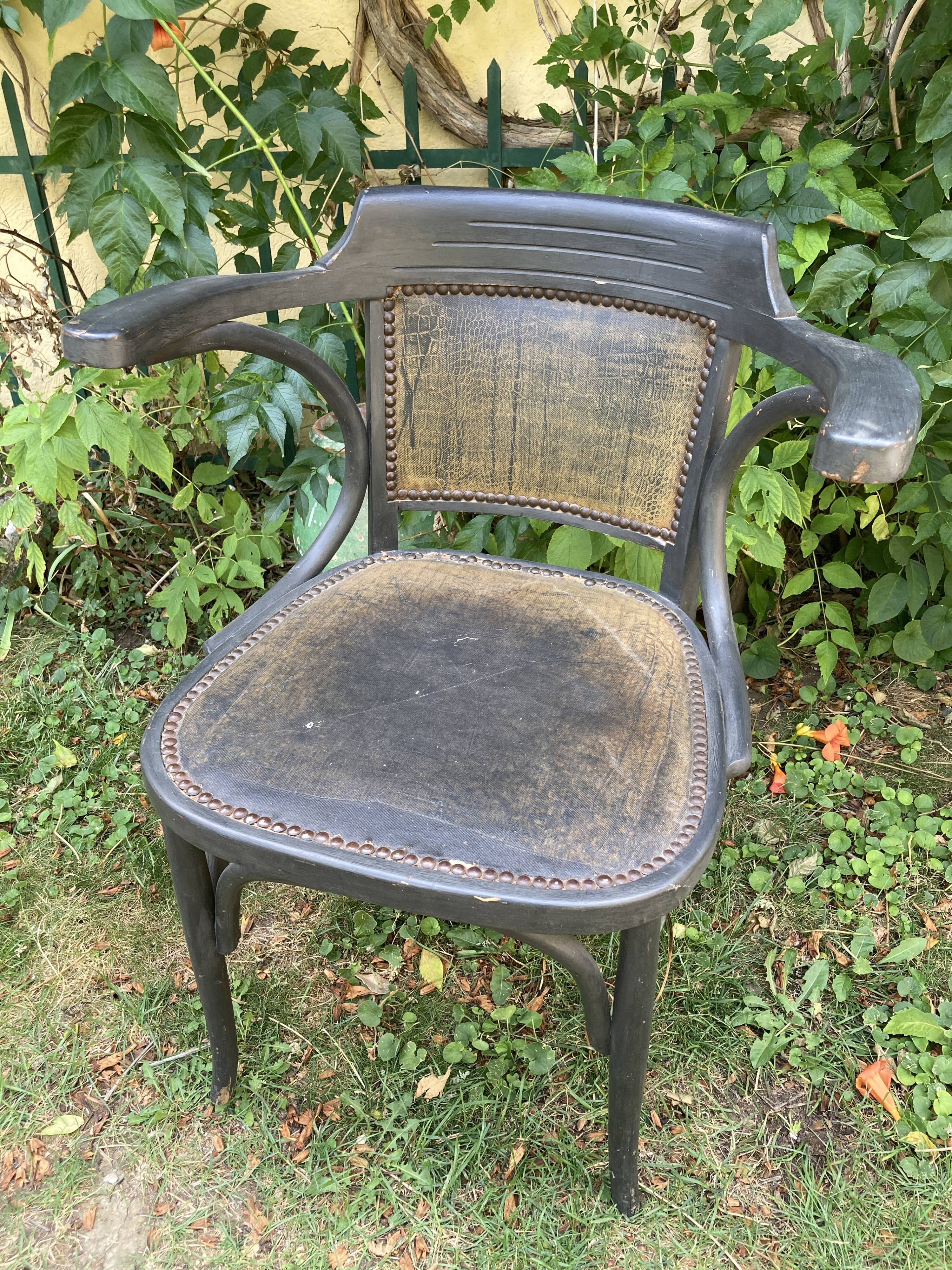 Curved wood office chair - Baumann