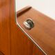 Rare mid-century modern Scandinavian wall mirror with a console and a light, 1950s