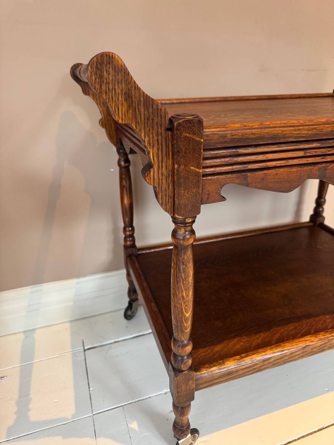 Oak Wooden bar trolley