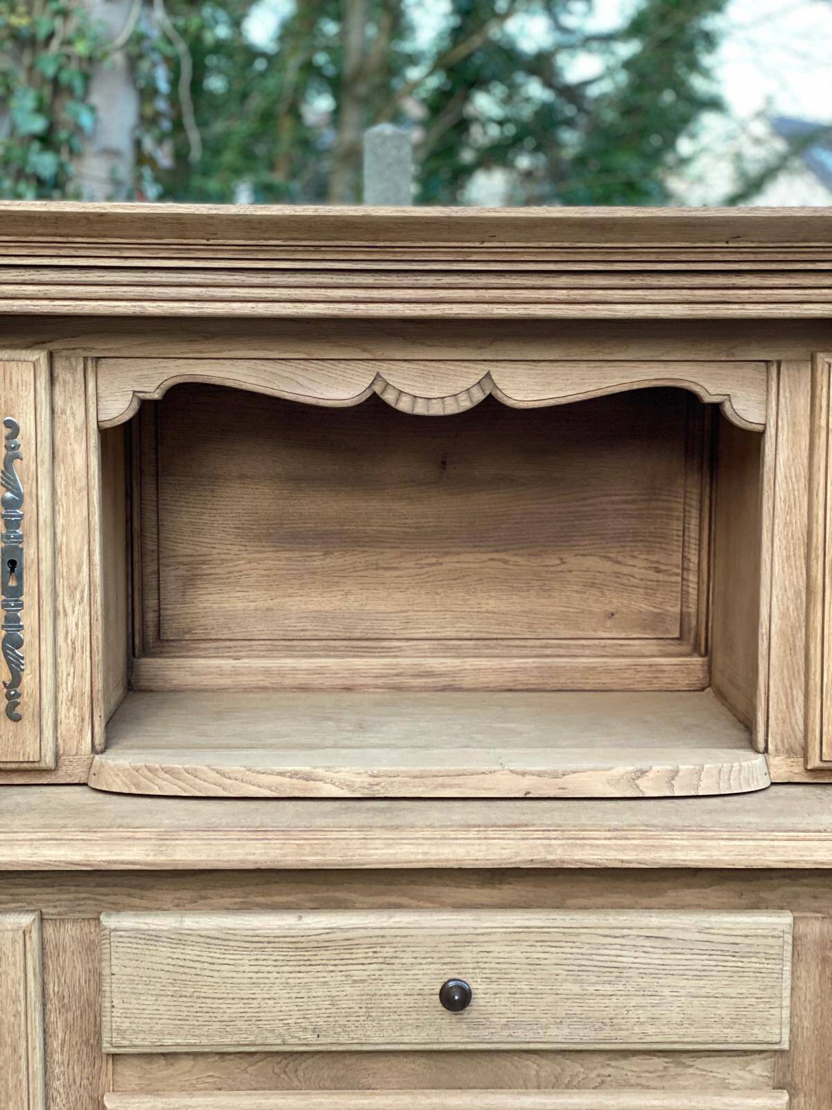 2-part Breton sideboard renovated in solid raw oak 200cm