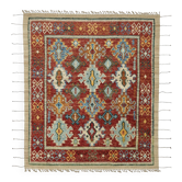 Tapis rustique turc tissé à la main en laine multicolore 257 cm x 303 cm