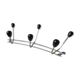 Patères vintage wall coat sores 60 modernist chrome den wood - blackened wood