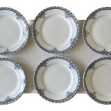 6 assiettes à dessert anciennes en faïence de Saint-Amand (Nord)