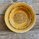 4 vintage amber ceramic soup plates