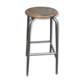 Metal and wood workshop top stool