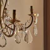 Lustre ancien en laiton et cristal