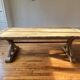Antique solid oak farmhouse table with star legs - length 200 cm