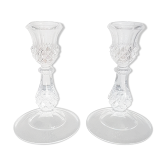 Lot 2 bougeoirs cristal classique / baroque