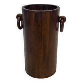 Porte-parapluie cylindrique en bois vintage, design minimaliste des années 1960