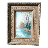 OIL PAINTING ON WOOD "water's edge"