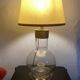 Glass lamp, brass, 2 M fabric cable, 50s lampshade