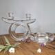 Pair of vintage Art Vannes crystal candlesticks – seventies design