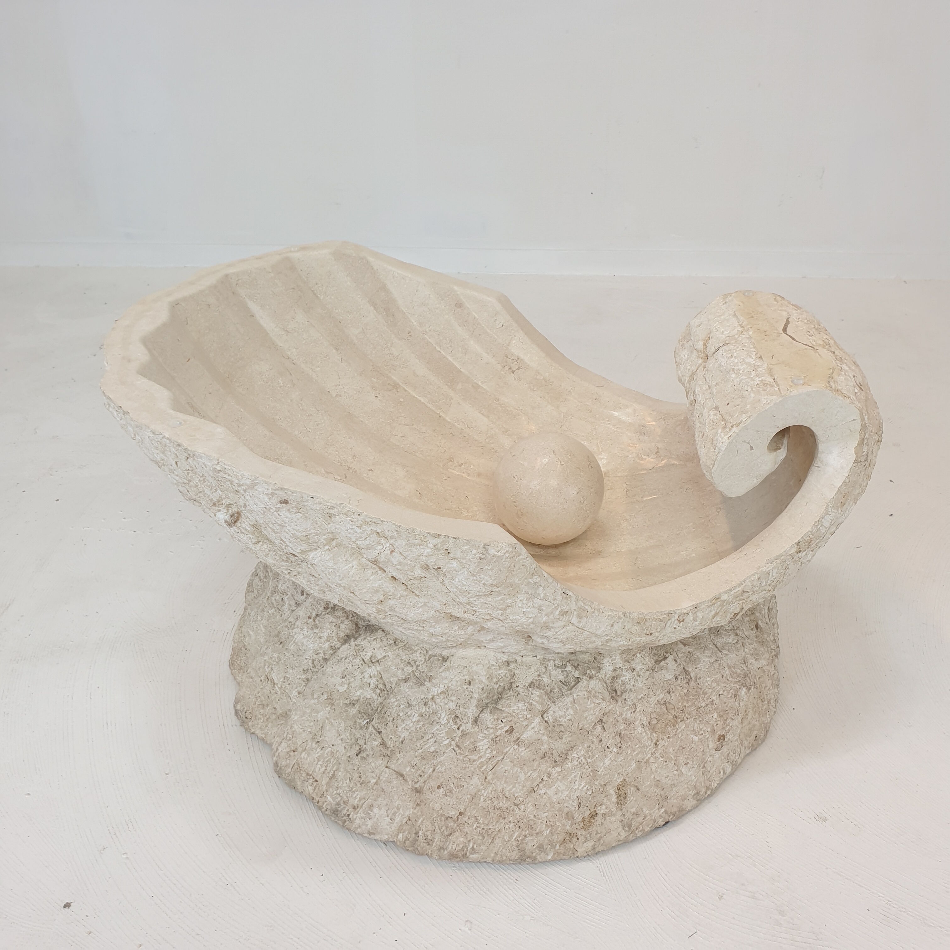 Magnussen ponte mactan stone shell coffee table, 1980s