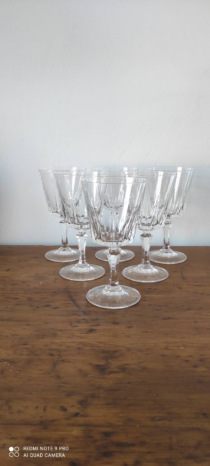 Set of retro vintage stemmed glass