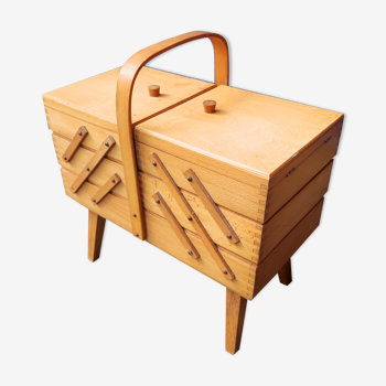 Sewing box accordion worker wood