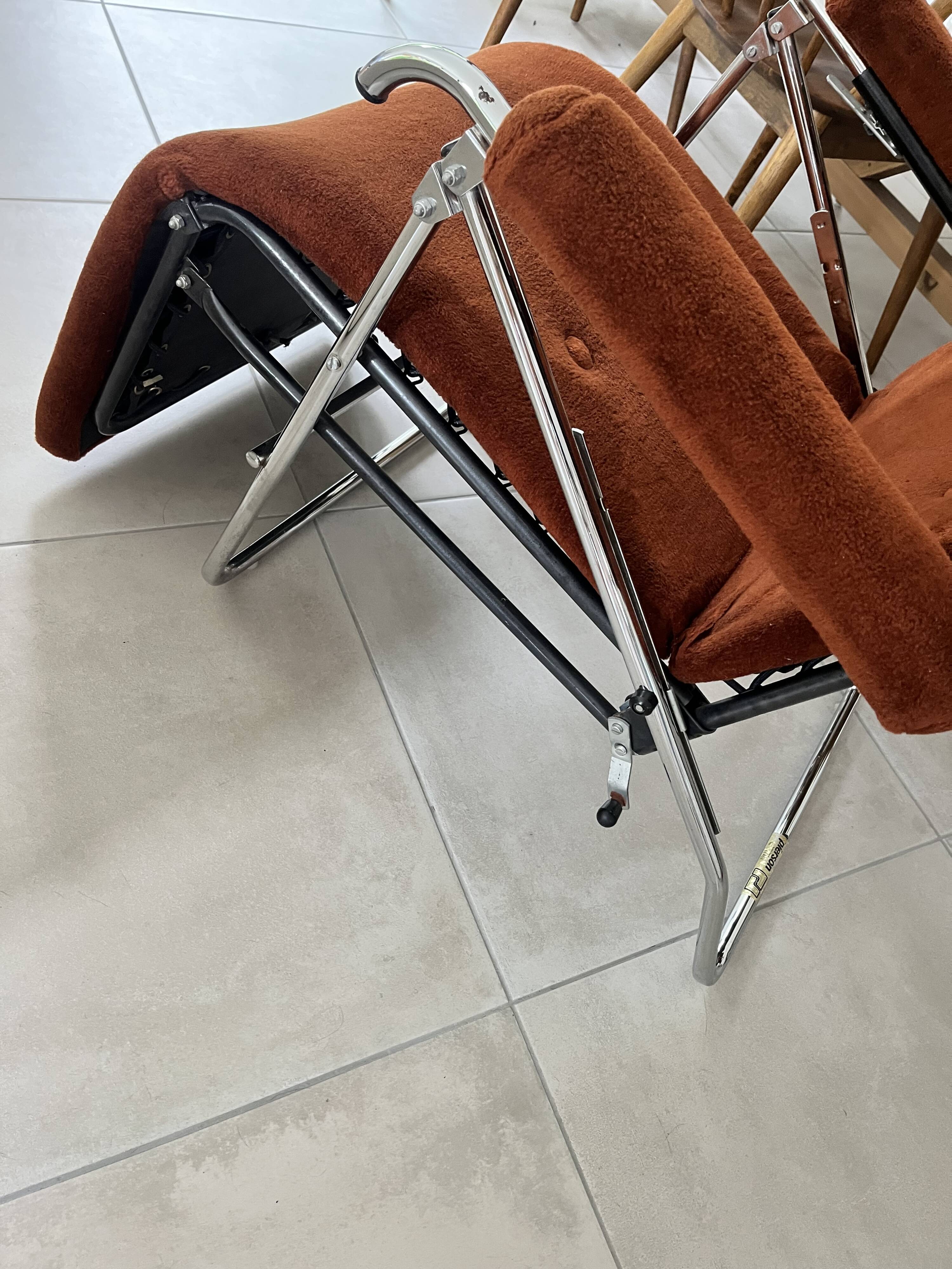 Vintage Pierson velvet reclining armchair – 1970s/80s