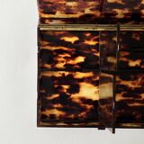 Tray - box with a lid in tortoiseshell plexiglass, 1970s design.