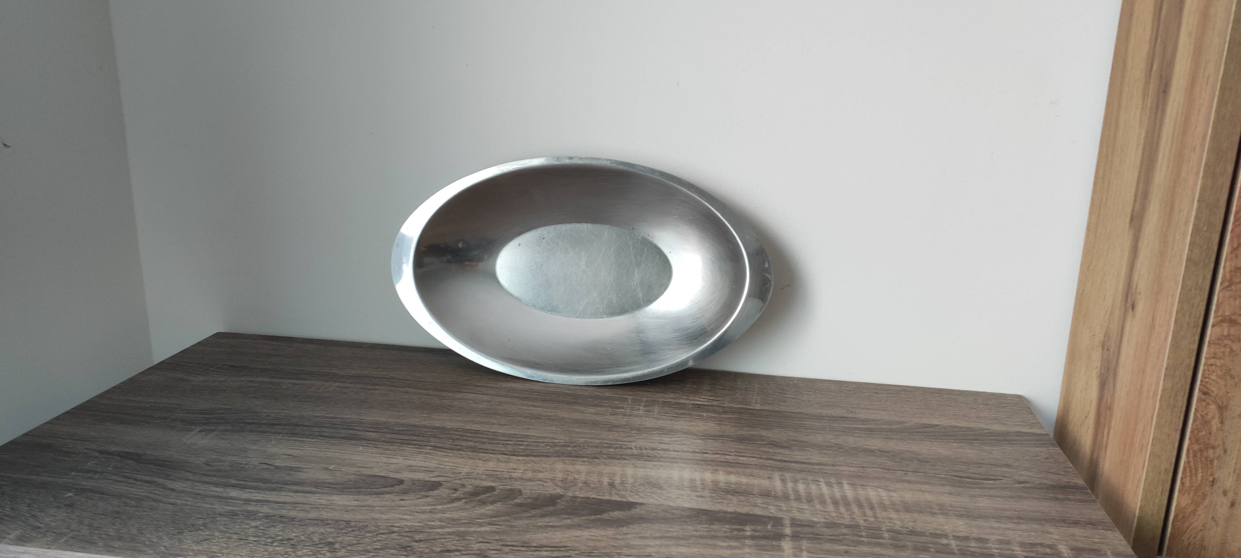 Plat ovale en inox Made in France Année 80.