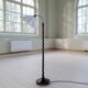 Organic whirlwind floor lamp in stained birch, Sweden, 1940s.