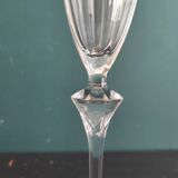 Coffret de 6 coupes à champagne françaises, Cristal d'Arques, modèle Diamantis