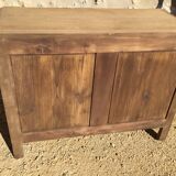 Louis XV style chest of drawers in stripped oak and left in natural wood