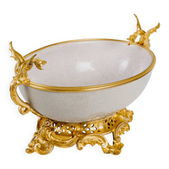 Porcelain Centrepiece Ashtray with Bronze Mounts, circa 1880