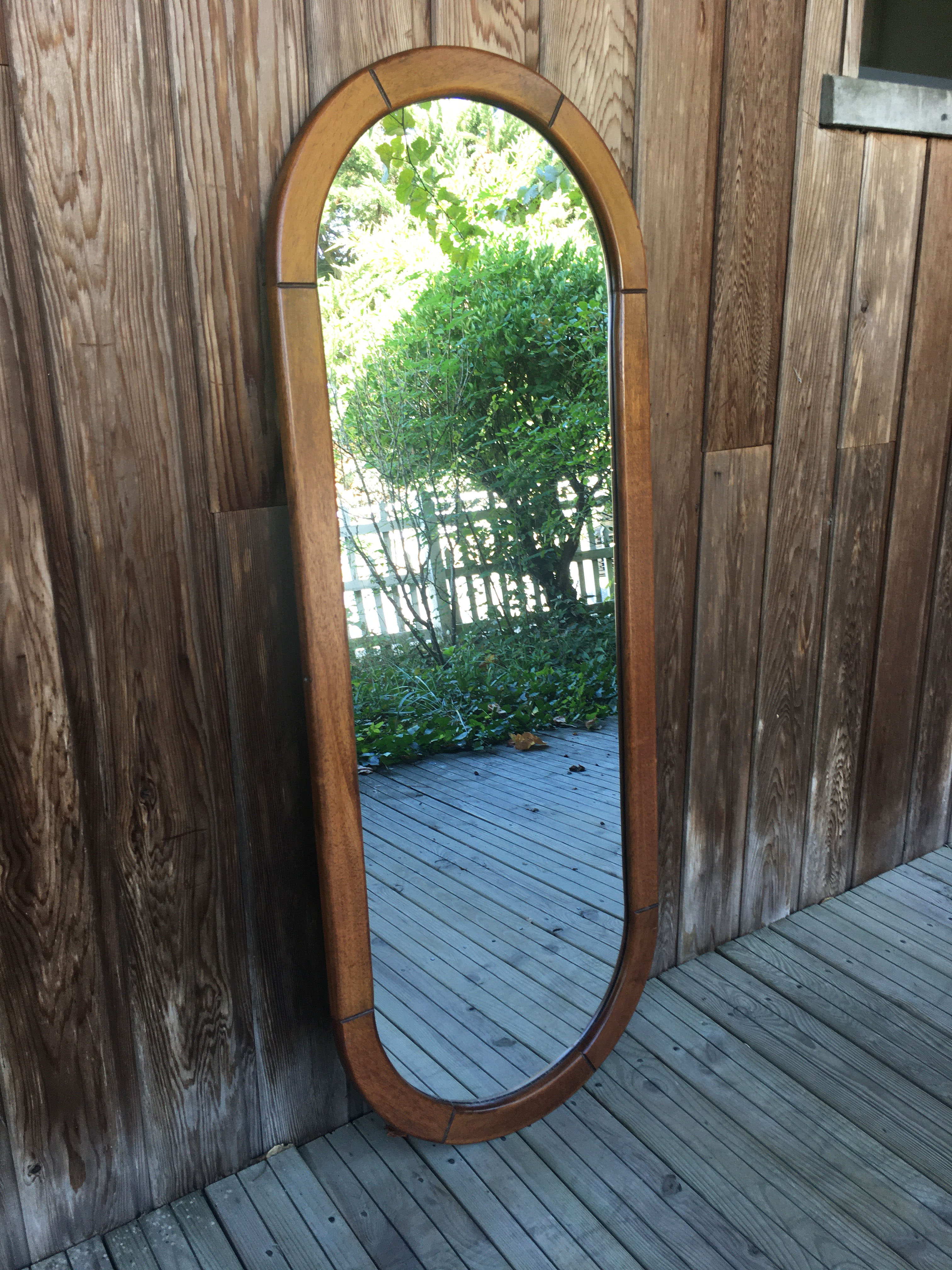 Miroir ovale en bois 148cm