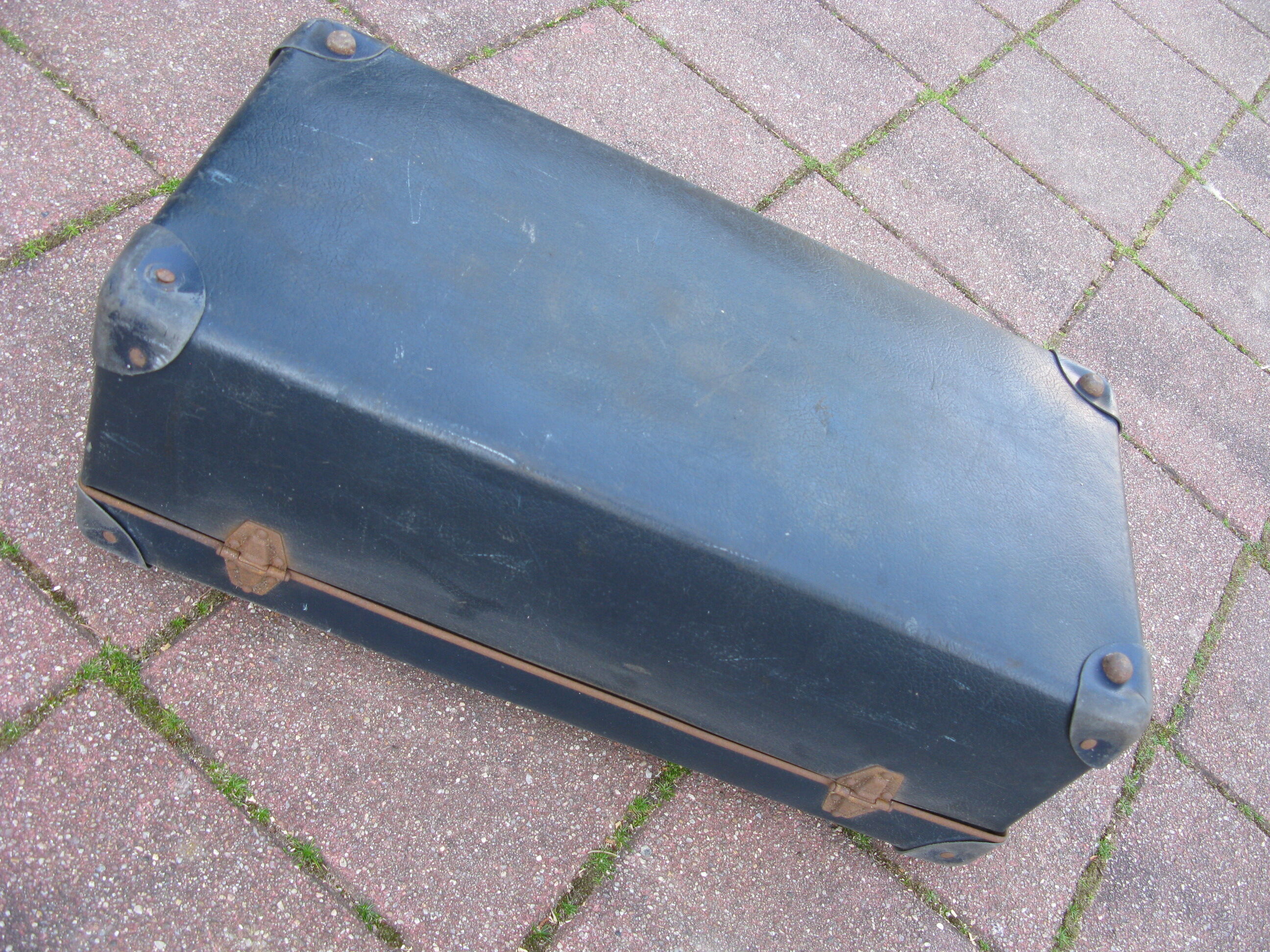 Old blue suitcase