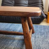 Solid elm bass table, brutalist style