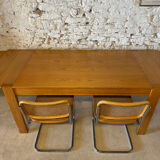 Solid elm dining table - Vintage - 1980