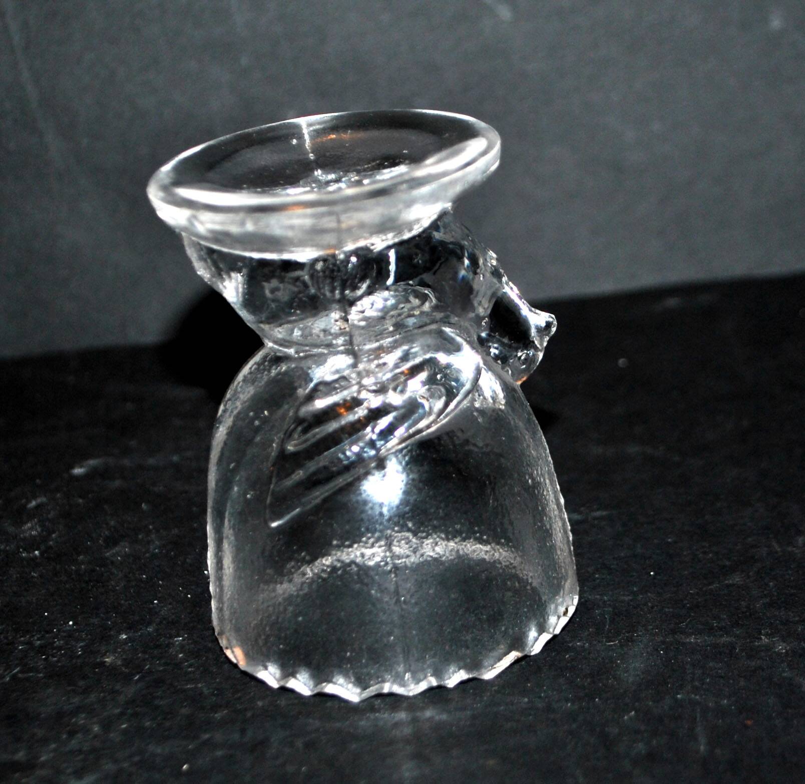 Vintage Portieux Molded Glass Chicken Egg Cup Easter Hen