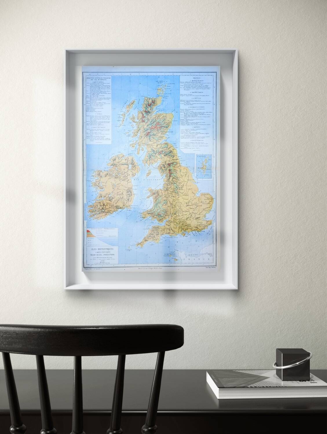 The British Isles, original map printed in 1879.