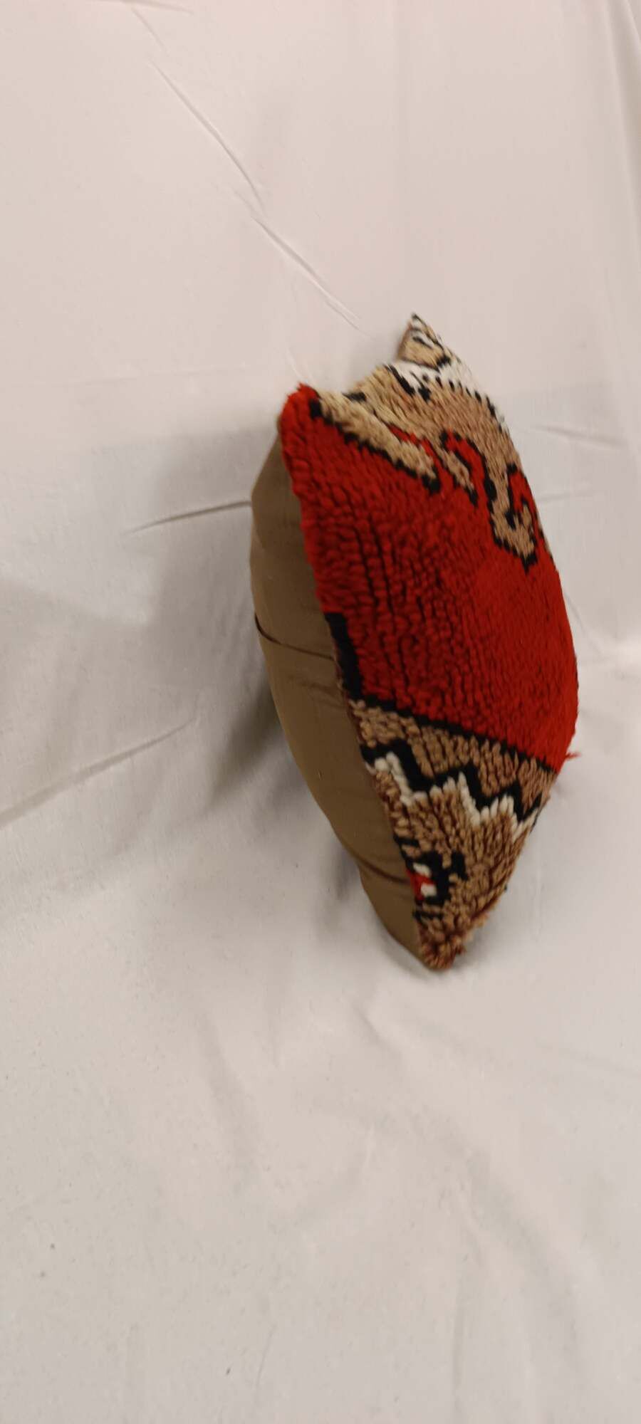 Traditional Red Wool Cushion Cover, Vintage Turkish Kilim Pillow Home Decor