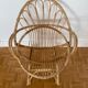 Armchair basket in vintage rattan 60's