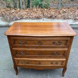 Vintage solid oak Louis XV commode from the 19th century.