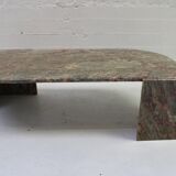 Vintage green and red marble coffee table