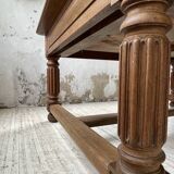 Solid walnut farmhouse castle table 1900 XXL