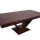 Original walnut extendable table, designed by Louis Majorelle, with 6 Art Deco chairs.