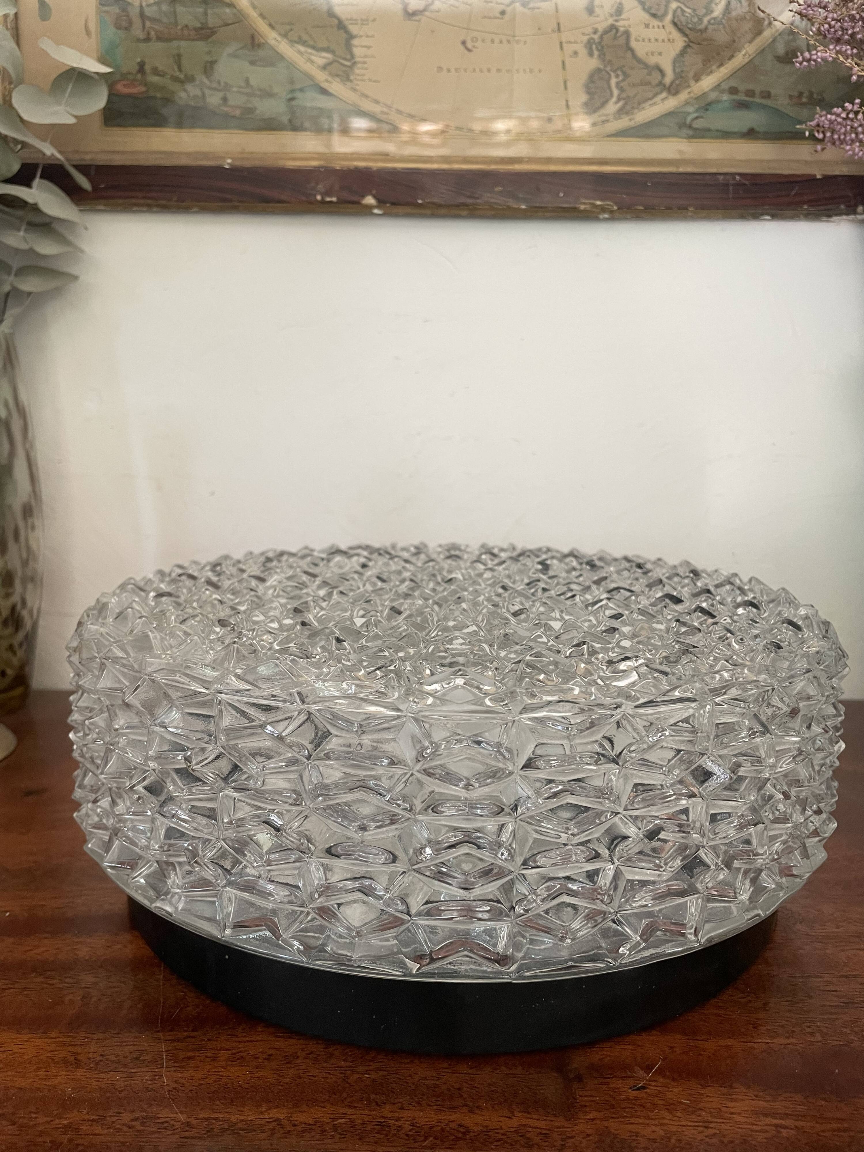 RZB glass globe ceiling light 29cm Vintage