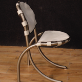 Set of 4 Italian Chairs in steel and fabric design Bazzani