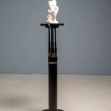 Black lacquered pedestal with brass details, 20th century