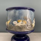 Two Thomas Sergent planters in Palissy majolica