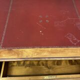 Louis XV Style Desk - Cherry Wood - Red Leather Top - with Extensions