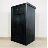 Antique black patinated bedside table