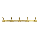 Vintage Gold Aluminum Wall Coat Rack with 5 Hooks